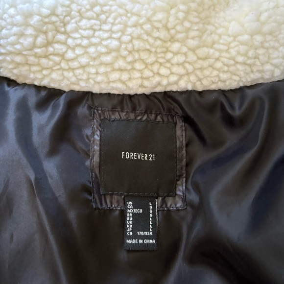 Forever 21 Faux Shearling-Trim Bomber Jacket - Picture 5 of 5